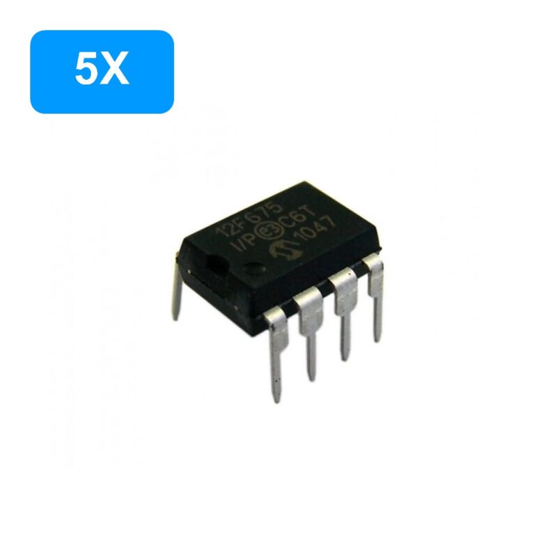 5 x Pic12F675 / Ci 12F675 Dip 8 / Microchip