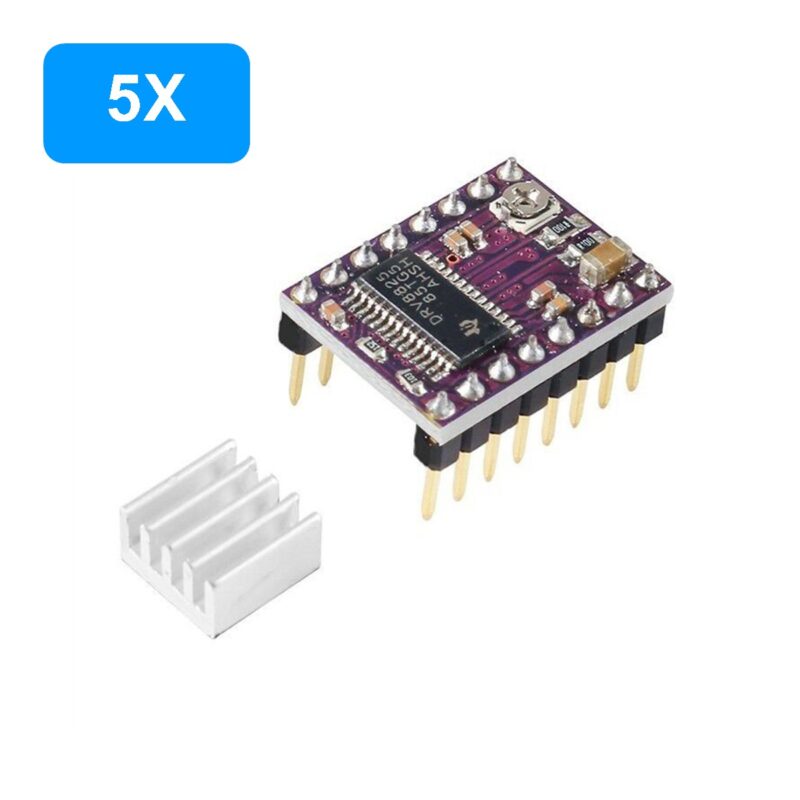 5 x Driver Motor Passo Drv8825 Com Dissipador