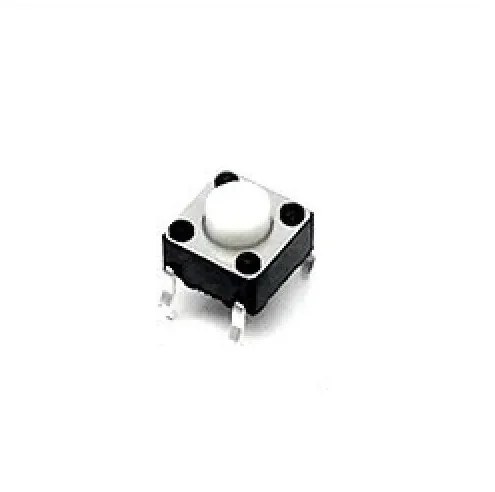 Push Button Microswitch 4 Pinos Branco (Protoboard)
