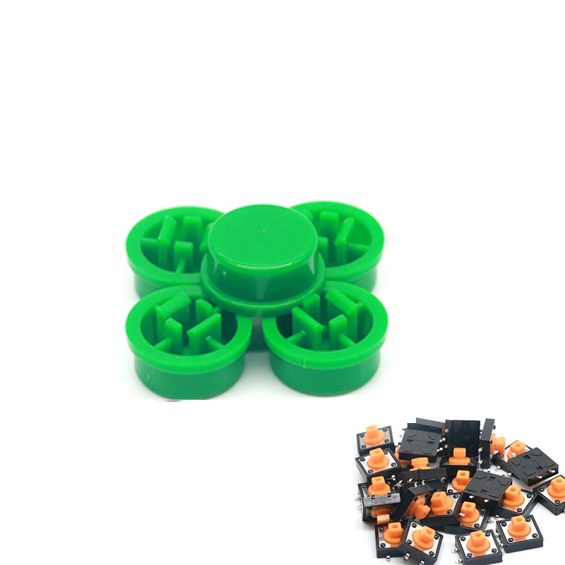 Capa Verde Redonda para Push Button