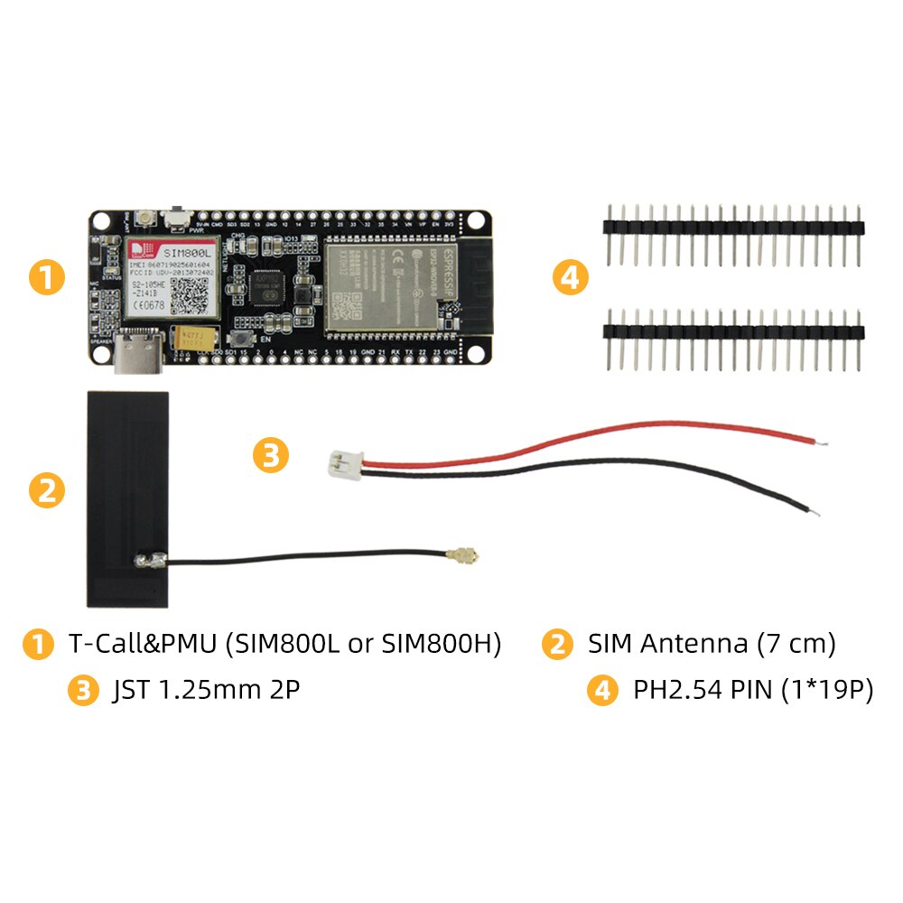 Ttgo T call Esp32 Sim800l Módulo Sem Fio Antena Gprs - Imagem 4