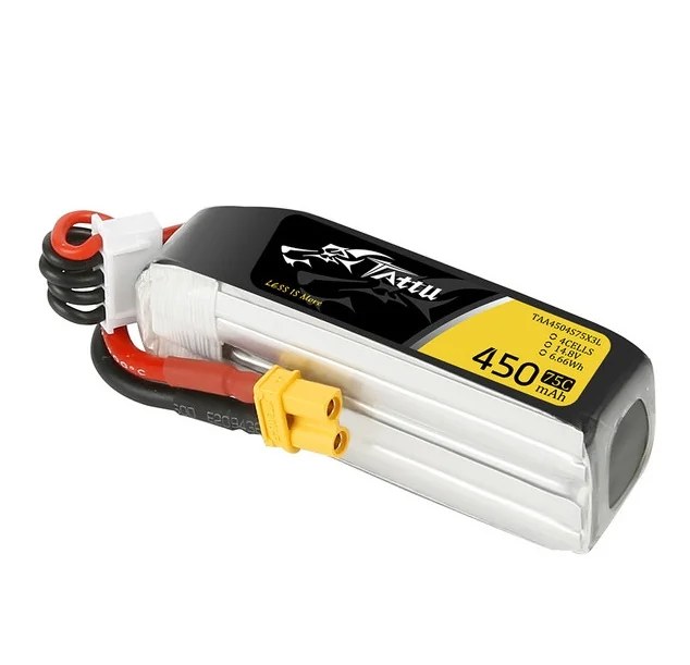 Bateria LiPo TaTTu 450mAh 75C 14,8V 4S Conector XT30