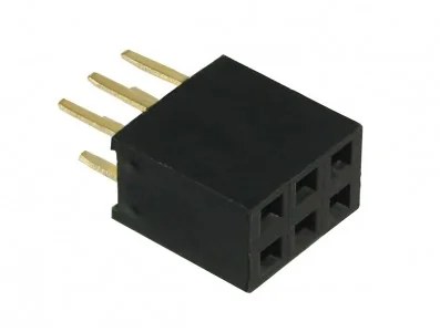 Conector Barra de Pinos Fêmea Dual Row 3x2 6 Vias