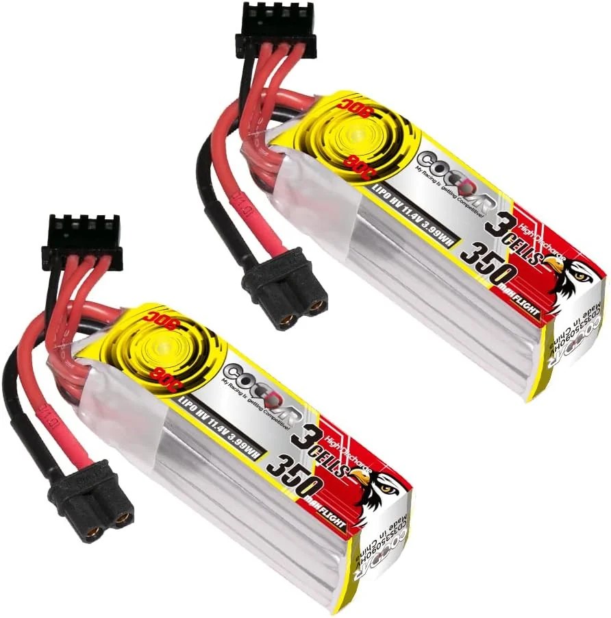 Bateria LiPo Coddar 3S 350mAh 90C 11,1V Conector XT30