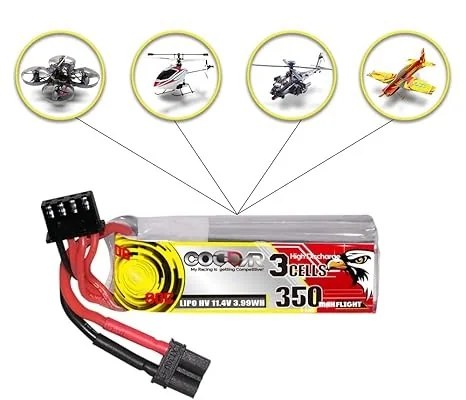Bateria LiPo Coddar 3S 350mAh 90C 11,1V Conector XT30 - Imagem 2